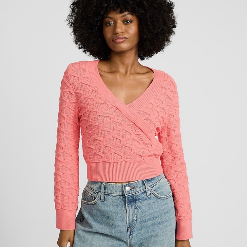 Express Textured Cropped Sweater